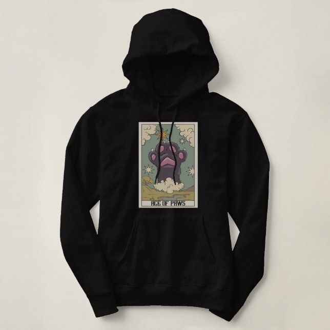 As Tarot Card Reader Cat Paw Occult Tarot Hoodie (Design vorne)