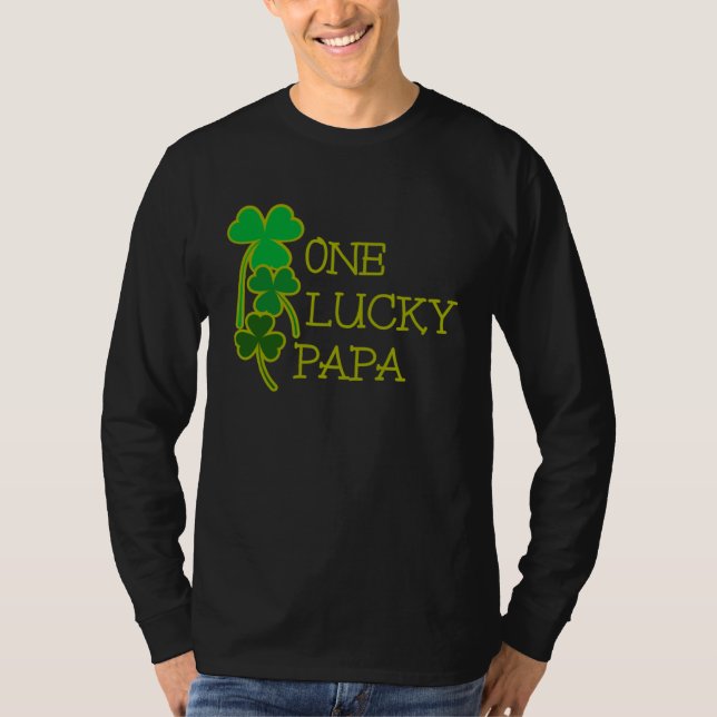 AS tees Fun One Lucky Papa Shamrock St Patty Patri (Vorderseite)