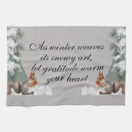 As winter weaves its snowy art, let gratitude warm geschirrtuch