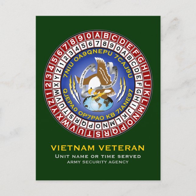 ASA Cipher Wheel 1 Postkarte (Vorderseite)