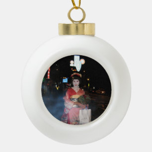 Asakusa Geisha Neo Tokyo Keramik Kugel-Ornament