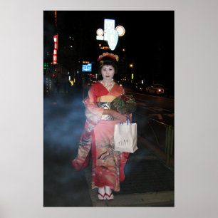 Asakusa Geisha Neo Tokyo Poster