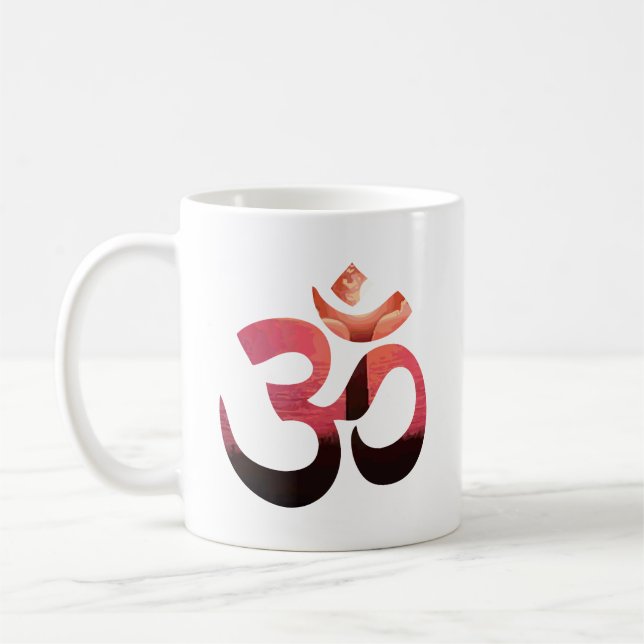 Asana Relax Custom Om Mantra Symbol Yoga Kaffeetasse (Links)