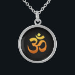 Asana Relax Fitness Zen Yoga Om Mantra Symbol Sterling Silberkette<br><div class="desc">Asana Relax Fitness Zen Yoga Om Mantra Symbol Gold Sonnenaufgang Meditation Gelb Orange Inspiration Eleganter Sonnenaufgang Sterling Silber Runde Kette.</div>