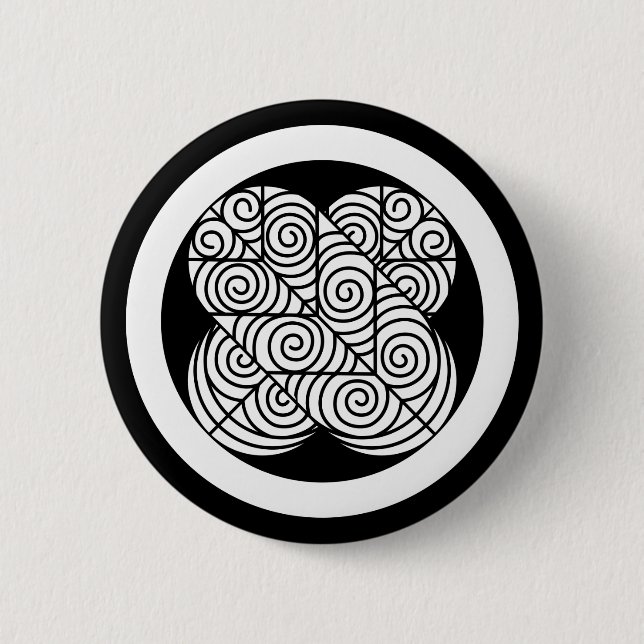 Asano-Habichtfebern Button (Vorderseite)