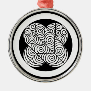 Asano-Habichtfebern Silbernes Ornament