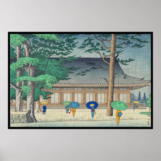 Asano Takeji Rain in Sanjusangendo Temple art Poster (Vorne)
