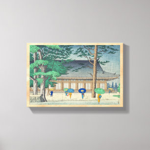 Asano Takeji Regen an der Sanjusangendo Leinwanddruck