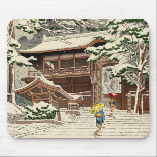 Asano Takeji Schnee im Yuki-Schrein shin hanga Kun Mousepad