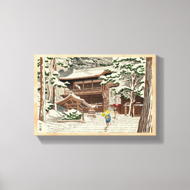 Asano Takeji Snow in Yuki Shrine shängt Kunst Leinwanddruck (Vorderseite)