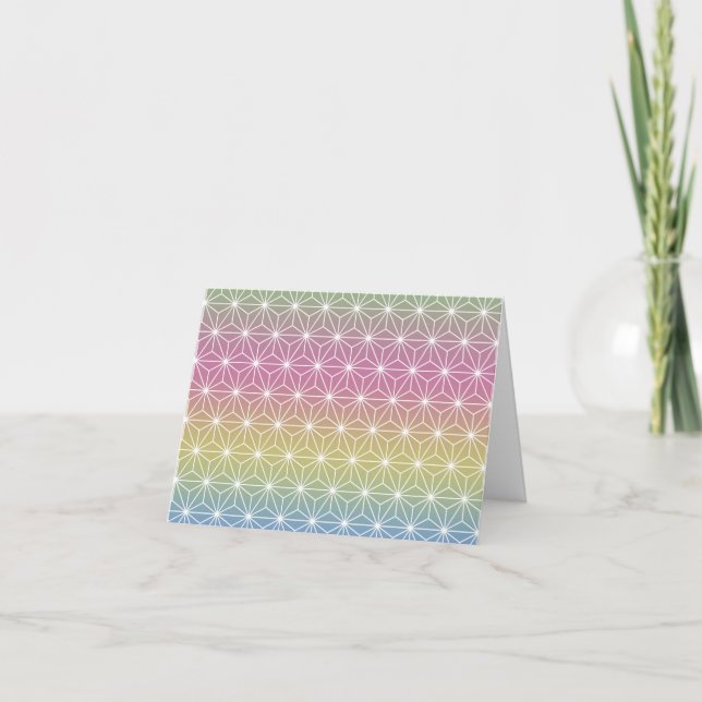 Asanoha Pasteur Rainbow Personalisiert Dankeskarte (Vorderseite)