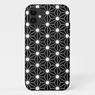 Asanoha schwarzes Blatt Case-Mate iPhone Hülle