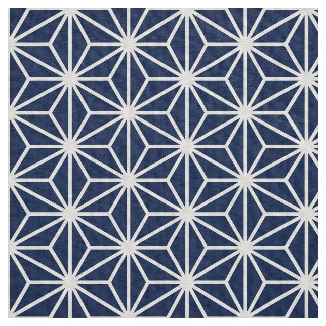 Asanoha Style - White on Dk Blue 001744 Stoff (Muster)