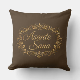 Asante Sana Espresso & Tan  – Rectangular Gilded F Kissen