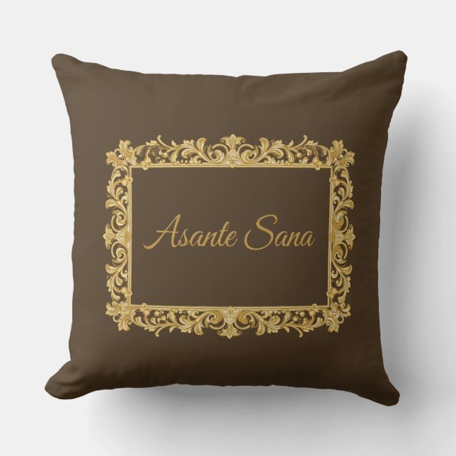 Asante Sana Espresso & Tan Reversible – Gilded Fr Kissen (Vorderseite)