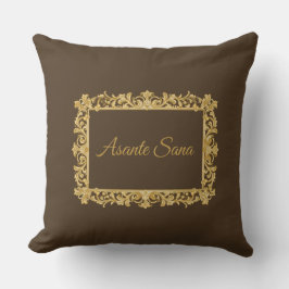 Asante Sana Espresso & Tan vergoldeter Rahmen Reve Kissen