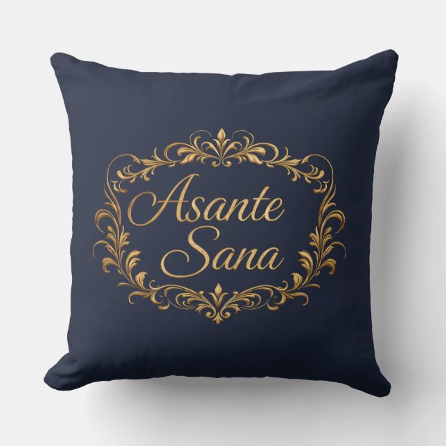 Asante Sana Midnight Navy & Ivory  –  Anker schwar Kissen (Vorderseite)