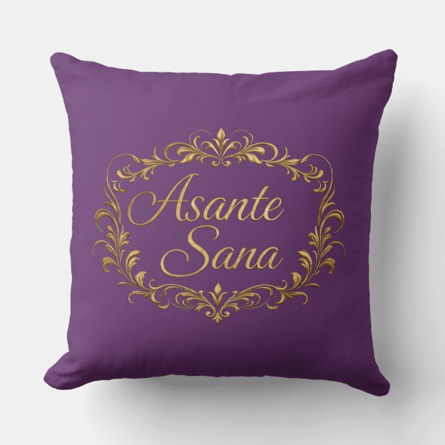 Asante Sana Royal Amethyst & Deep Plum  – Gilded O Kissen (Vorderseite)