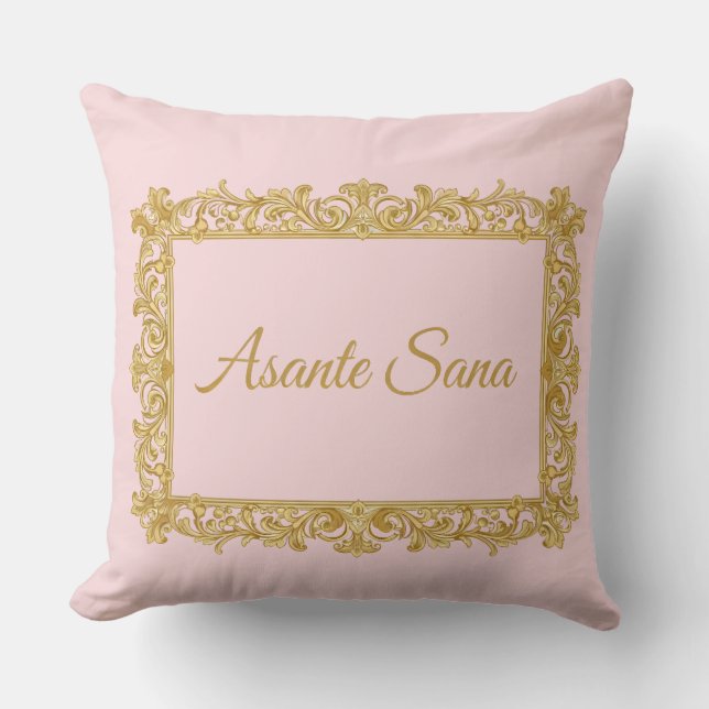 Asante Sana Sunset Rose & Gold – Himmlische Blüten Kissen (Vorderseite)