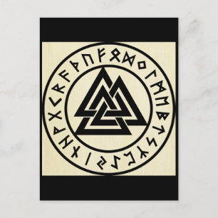 Asatru, alte nordische Religion, Symbole, odin & T Postkarte