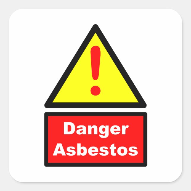 Asbestos warning quadratischer aufkleber (Vorderseite)