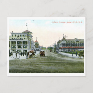 Asbury Ave., Asbury Park, NJ 1915 Vintag Postkarte