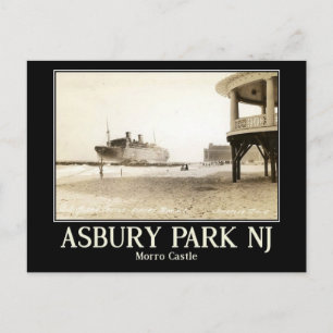 Asbury Park, Morro Castle, Vintage Postkarte