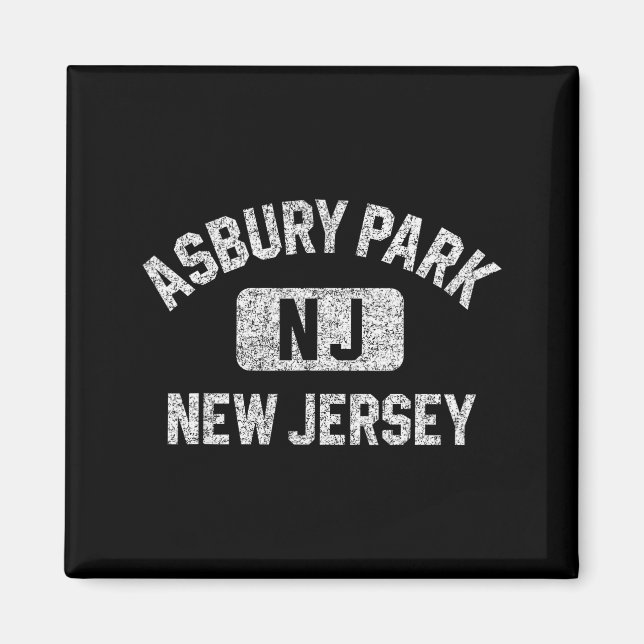 Asbury Park New Jersey Gym Style Distressed White  Magnet (Vorne)