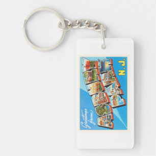 Asbury Park-New-Jersey NJ Vintage Reise-Postkarte Schlüsselanhänger