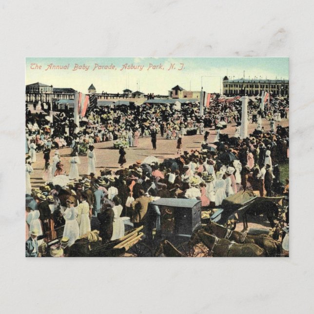 Asbury Park NJ, Baby Parade, 1910er Postkarte (Vorderseite)