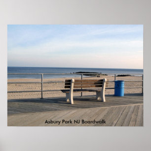 Asbury Park NJ Boardwalk - Bench Poster