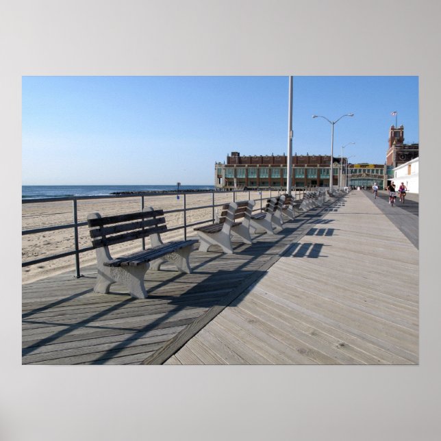 Asbury Park NJ Boardwalk Cyclists Poster (Vorne)