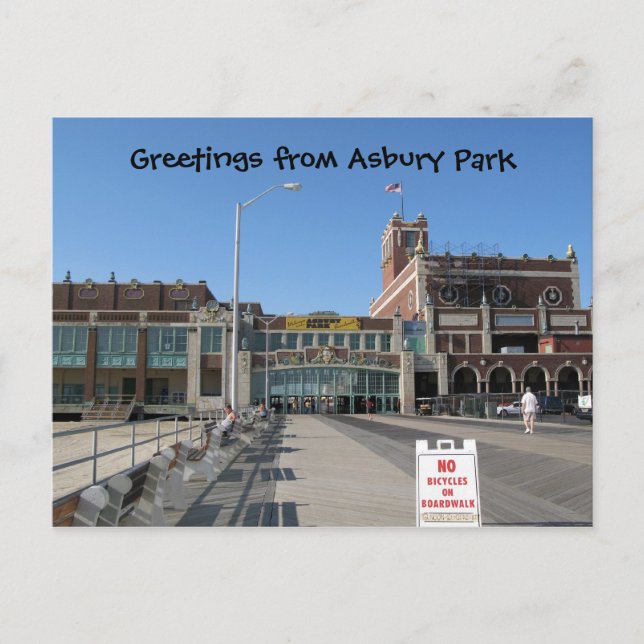 Asbury Park NJ Boardwalk Paramount Convention H... Postkarte (Vorderseite)