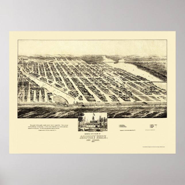Asbury Park, NJ Panoramic Map - 1897 Poster (Vorne)