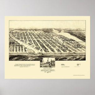 Asbury Park, NJ panoramische Karte - 1897 Poster
