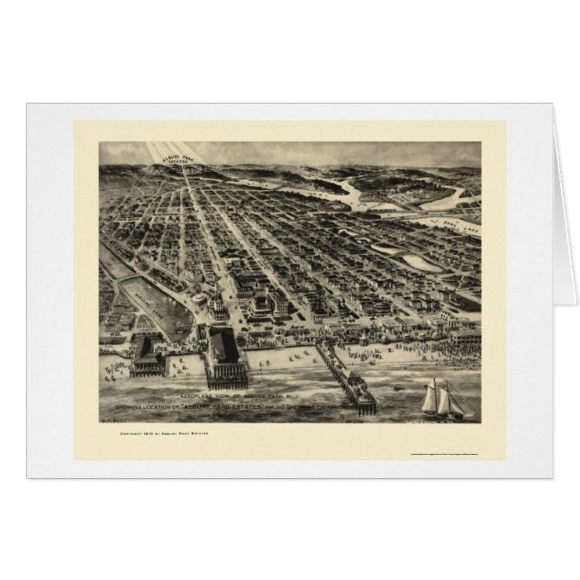 Asbury Park, NJ panoramische Karte - 1910 (Vorderseite (Horizontal))