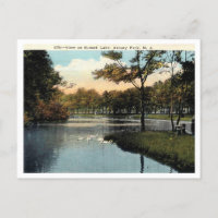 Asbury Park NJ, View of Sunset Lake 1924 Vintag