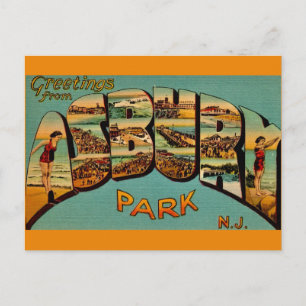 Asbury Park NJ Vintage Grüße Postkarte