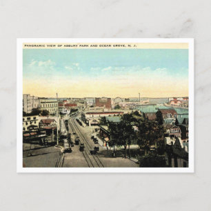 Asbury Park, Ocean Grove Panorama 1928 Vintag Postkarte
