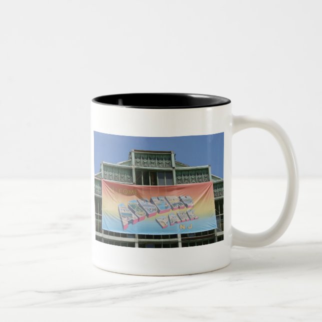 Asbury Park-Zeichen-Tasse Zweifarbige Tasse (Rechts)