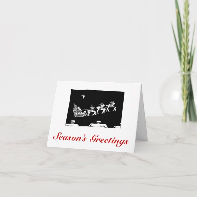 Asc-Karten-WeihnachtsPferdeschlitten-Fahrt Feiertagskarte (Vorderseite)