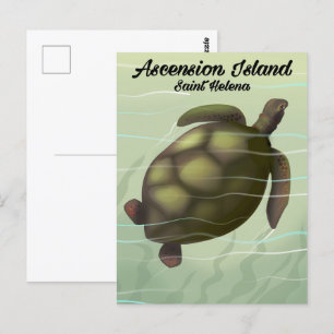 Ascension Insel Meeresschildkröte Panel Wandkunst Postkarte