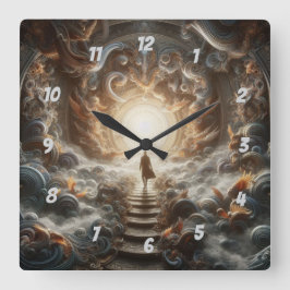 Ascension to the Light Quadratische Wanduhr