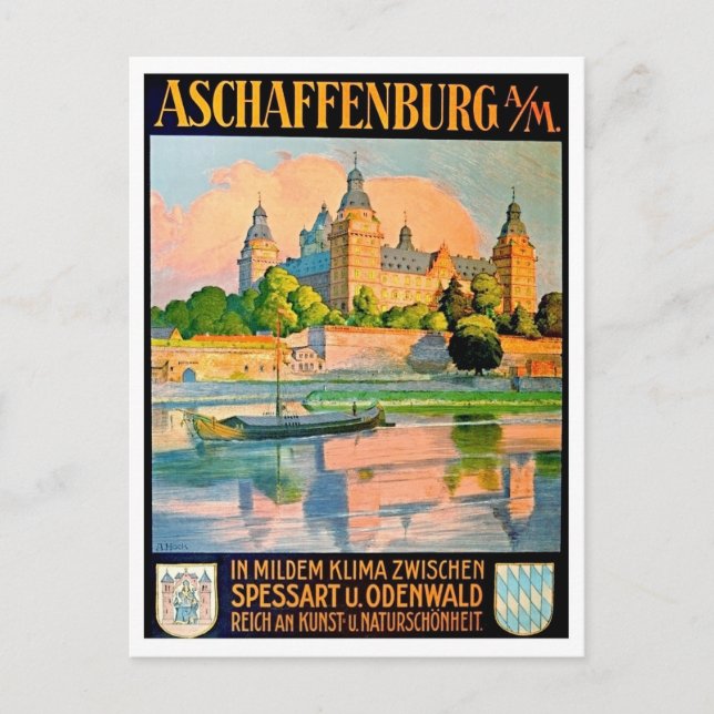Aschaffenburg, Deutschland, Schloss Johannisburg Postkarte (Vorderseite)