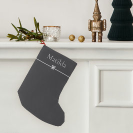 Asche | Einfache Minimalistische Bogen Personalisi Kleiner Weihnachtsstrumpf