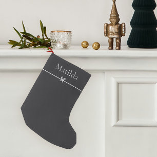 Asche Einfache Minimalistische Bogen Personalisi Kleiner Weihnachtsstrumpf