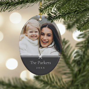 Asche   Einfaches Minimal Bow-Foto Keramik Ornament