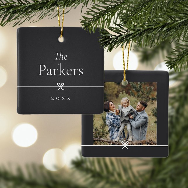 Asche | Einfaches Minimal Bow-Foto Keramikornament (Von Creator hochgeladen)