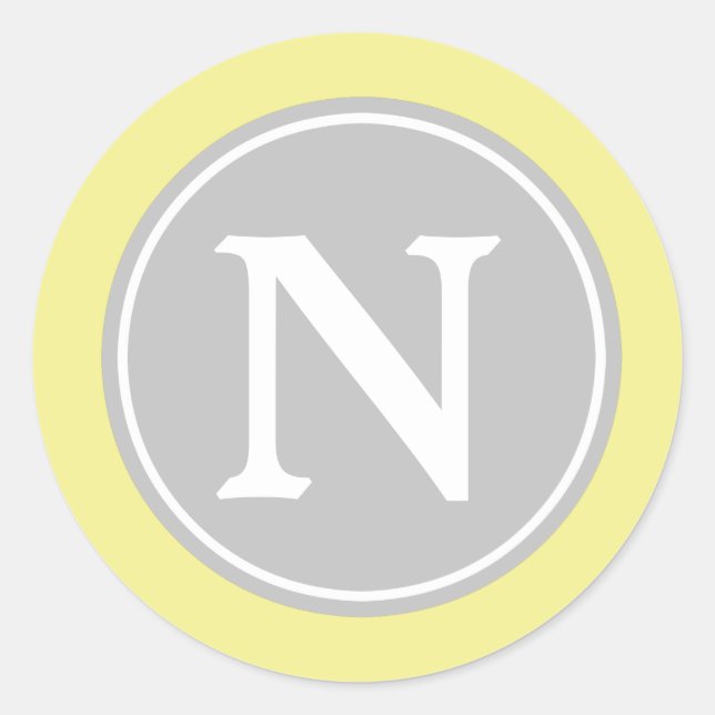 Asche Grau Butter Gelb und Weiß Runder Aufkleber (Vorderseite)