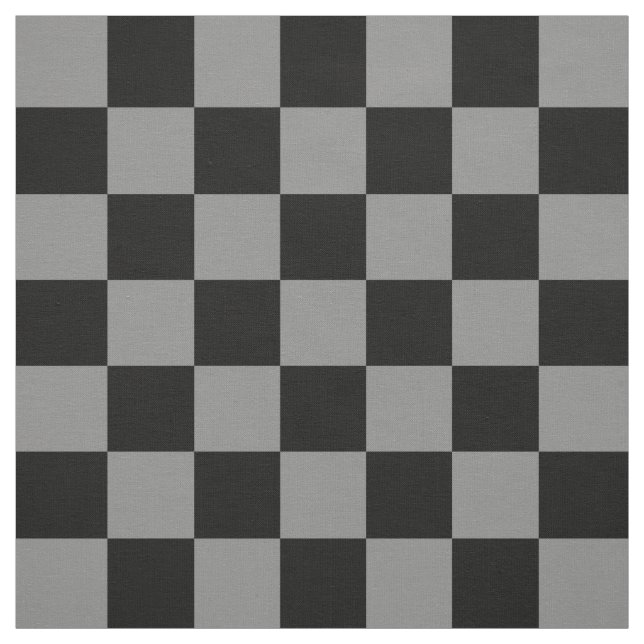 Asche Grau und Schwarzes Schachbrett Muster Textil Stoff (Muster)